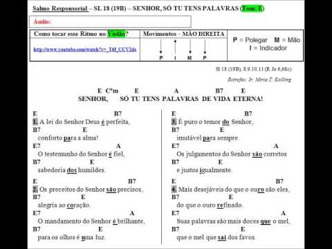 Senhor, Tens Palavras De Vida Eterna (salmo 18 - Igreja Católica Apostólica Romana