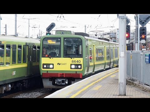 Irish Rail 8520 + 8100 class Dart Trains at Connolly Train Station, Co Dublin.