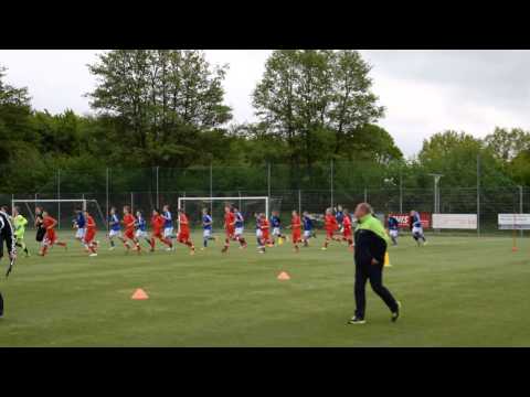 Einlaufen beim Pokalfinale 2015, vom SV Eichede D1 und dem SSC Hagen/Ahrensburg D1