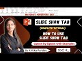 MS PowerPoint Lecture 6 Slide Show Tab In PPT All Options Slide Show Tab CTA