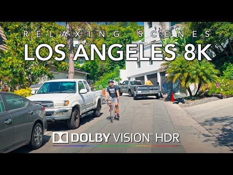 Driving Los Angeles 8K HDR Dolby Vision - Hollywood Hills to Sant Monica