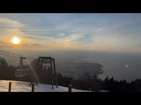 Sonnenuntergang über BREGENZ mit der Pfänderbahn