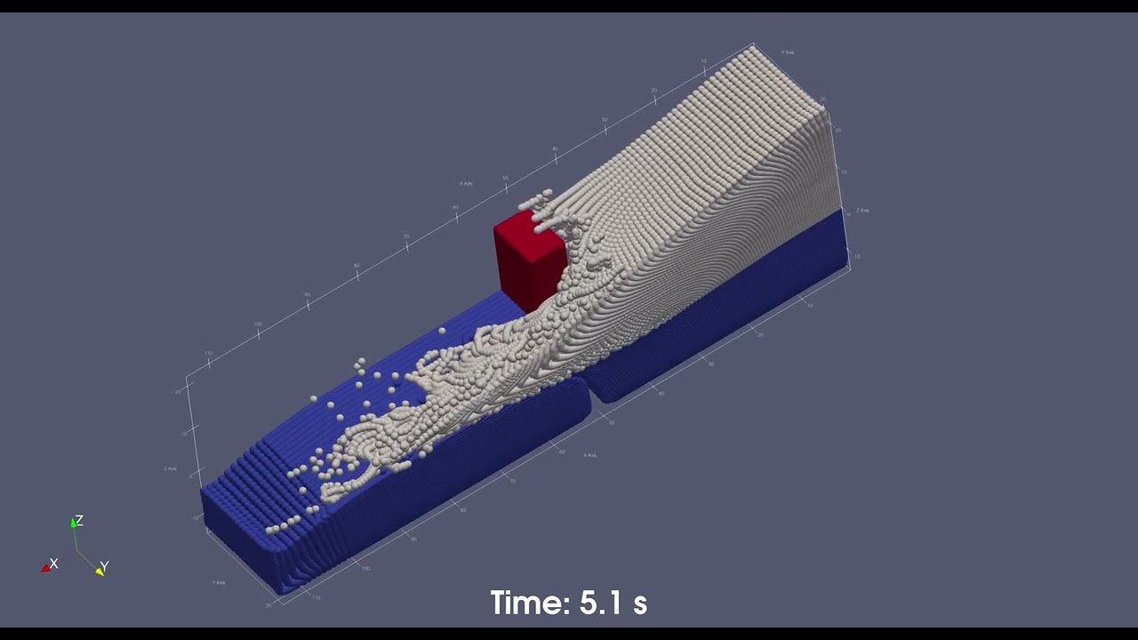 3D MPM simulation (material point method)