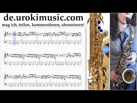 Saxophonunterricht Tenor Shakira - Me Enamoré Noten Lernen Teil#2 um-i995