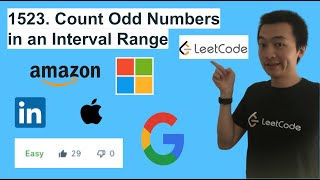 YouTube video 'LeetCode 1523. Count Odd Numbers in an Interval Range - Interview Prep Ep 85'