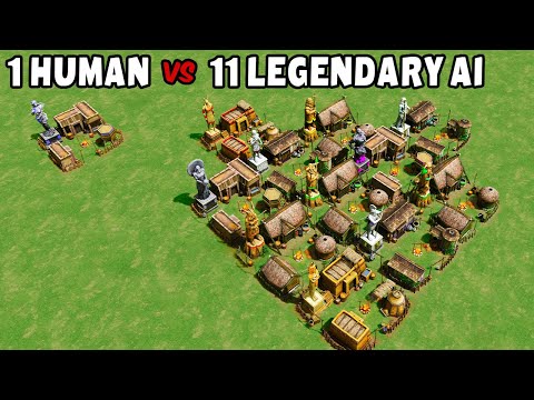 1 Human vs 11 LEGENDARY AI - Age of Mythology: Retold