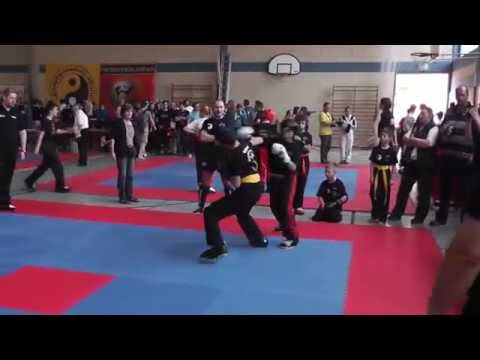 2014-04-05 IDM der WKF Niklas Baumann Sieg im Halbfinale LK Jungs +45Kg -12J - Sugambrer Fightclub