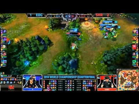 SHR Corn Fizz 1v3 Kill trade - SHR vs EDG Game 4 (S4 Worlds)