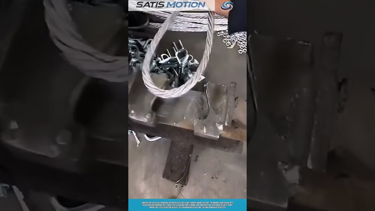 Watch This! Steel Cable Clamp Tightening Into Clean Locked Loop Shape