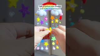 DIY Rainbow Cloud Wind Chime with Pipe Cleaners | How to Make Stars with Pipe Cleaners | Room Decy