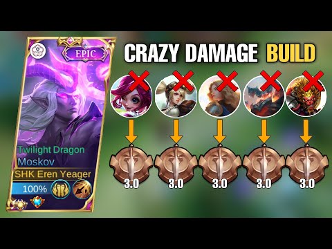 CRAZY DAMAGE BUILD!! 🔥 DOMINATE THE GAME IN 5 MINUTES | MOSKOV BEST BUILD 2023 | MOBILE LEGENDS