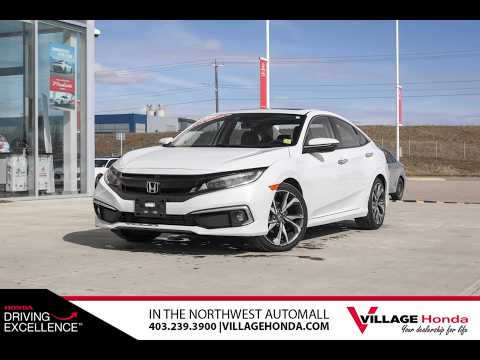2021 Honda Civic Sedan Touring CVT in White for sale at Village Honda in Calgary, AB