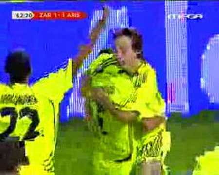 zaragoza - aris 2-1 javito goal