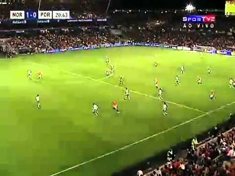 O gol de Noruega 1 x 0 Portugal pelas eliminatóri...