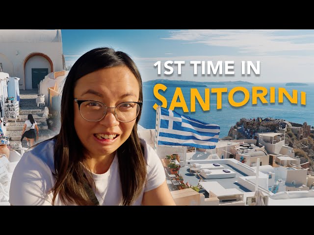 Travel vlog - First Impressions of Santorini, GREECE 🇬🇷 Exploring Oia, Finikia + The BEST Santorini Sunset spot!