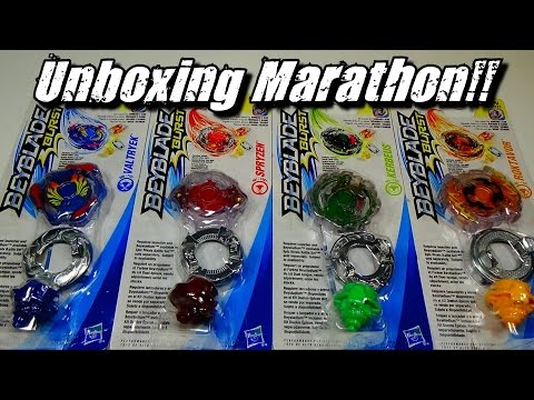 Beyblade Burst by Hasbro - Single Pack Unboxing Marathon!! VALTRYEK, SPRYZEN, KERBEUS, ROKTAVOR