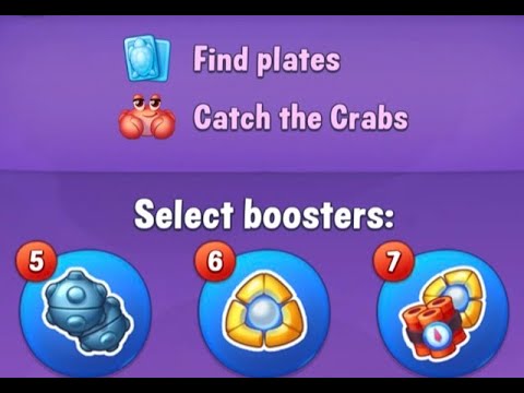 Super Hard Level Star ⭐️ Find Plates Catch The Crabs 🦀 3178(Fishdom Playrix Games.