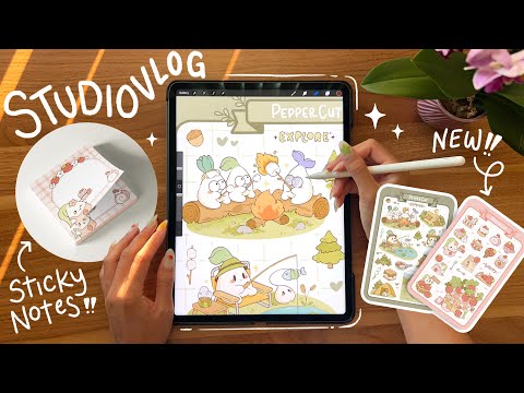 studio vlog 🌱 new sticky notes and sticker sheets for my ✨summer update✨ pt.2