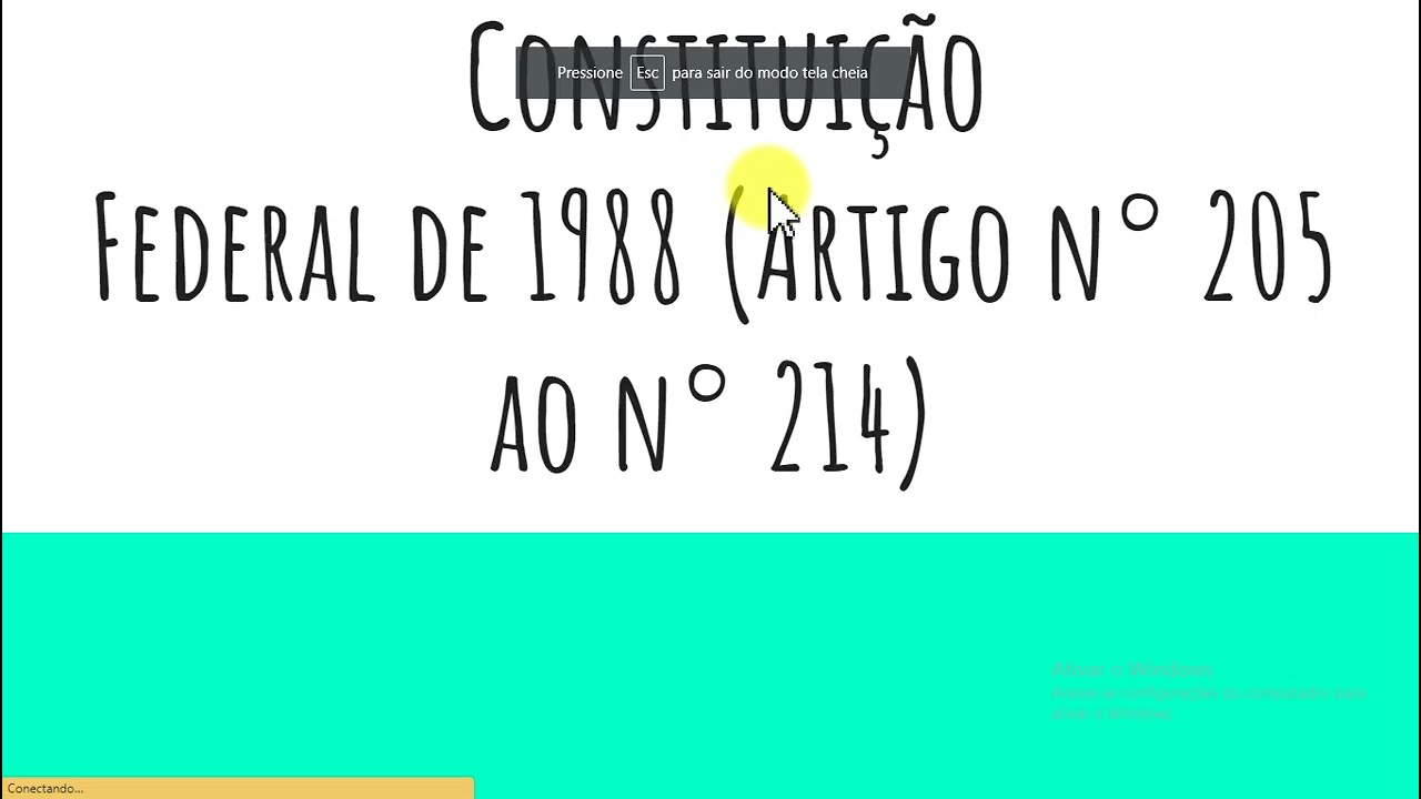 Artigo n° 205 ao n° 214 - Constituição Federal de 1988