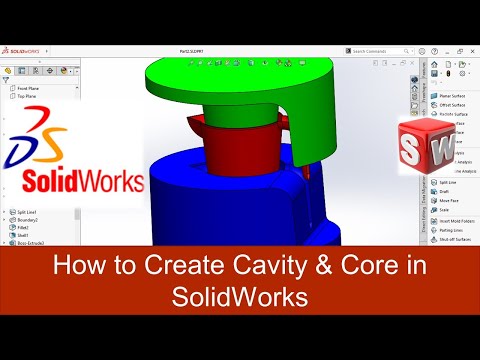 How to Create Cavity & Core in SolidWorks | plastic jug mold in SolidWorks
