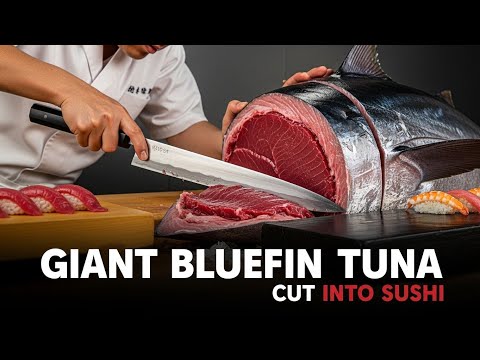 Mastering the Art of Tuna Sushi:#bluefintuna #TunaSushi#FishButchery#SushiSkills
