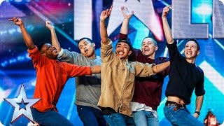 Golden buzzer act Boyband are back-flipping AMAZING! | Audition Week 2 | Britain&#39;s Got Talent 2015