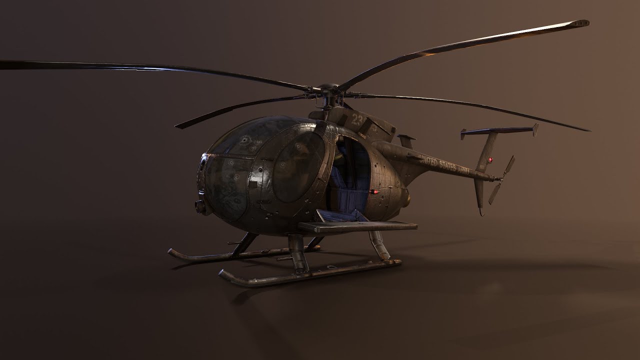 MH-6 Little Bird Helicopter - 3D Model