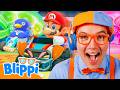 Blippi Races Monster Trucks On Mario Kart ️ Let S Play Video Games For Kids