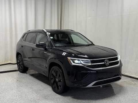 2024 Volkswagen Taos Highline 4MOTION in Black for sale at Park Mazda in Sherwood Park, AB