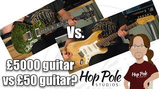 Video thumbnail for $50 Guitar Vs $5000 Guitar - PRS Tremonti vs Sunn Mustang (Stratocaster type) by Adam Steel