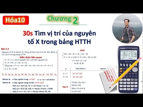 ✔ Hóa10| PP tìm nhanh vị trí X trong bảng HTTH (chương 2: Định luật tuần hoàn)