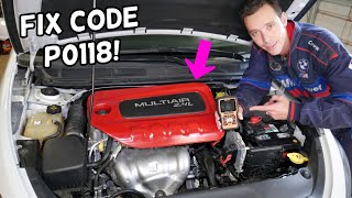 FIX CODE P0118 DODGE DART, CHRYSLER 200 JEEP CHEROKEE RENEGADE COMPASS, FIAT 500X,RAM PROMASTER CITY