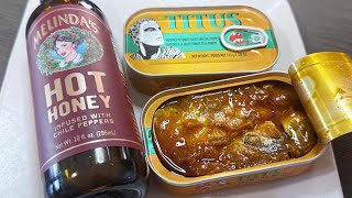 Titus spicy tomato sardines and hot honey! 🍯 🔥 🐟