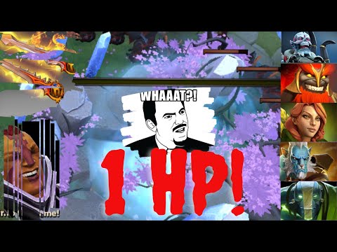 DOTA 2, 1 hp ancient, Anti-mage (divine rapier) comeback!!