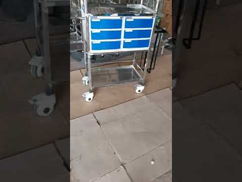 Hospital Medicine Crash Cart Trolley 12 drawers