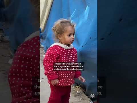 A radio presenter from Gaza broadcasts from a tent, highlighting the suffering of Gazans