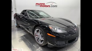 2007 Corvette 1SB Coupe 6.2L LS2 400hp Auto HUD MEM C7 Style Chrome Rims Black on Black 78K kms