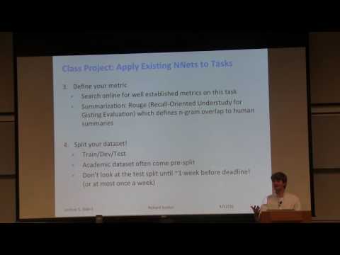 CS224D Lecture 5 - 12th Apr 2016 - Project Information + Neural Networks & Backprop.mp4