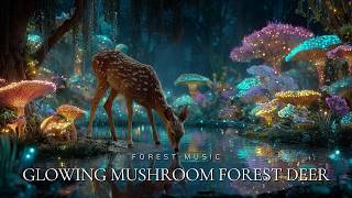 Glowing Mushroom Forest Deer 🌙 Magical Ambience and Fantasy Music for Relaxation and Sleep