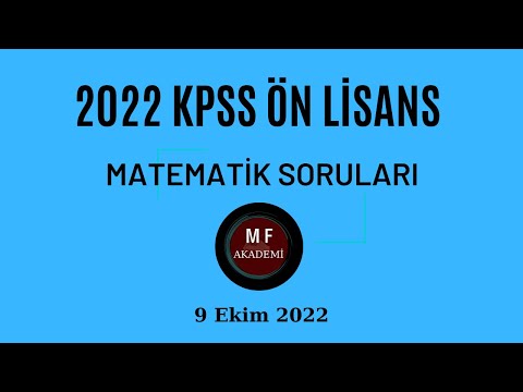 2022 KPSS Ön Lisans Matematik Soruları | 9 Ekim 2022