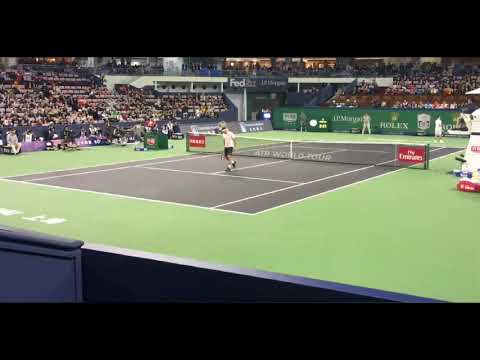 Roger Federer Shanghai Masters Tennis Courtside view.