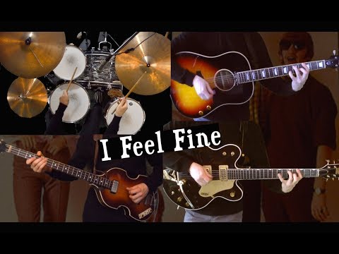 I Feel Fine - Drums, Bass, Acoustic and Lead Guitar Cover - Instrumental