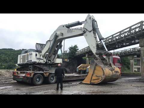 Transporting By Side The Huge Liebherr 984  Excavator - Fasoulas Heavy Transports