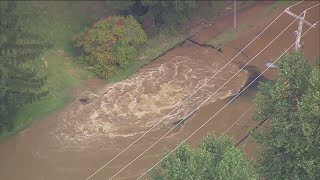Water main break floods road in Middletown, New Jersey
