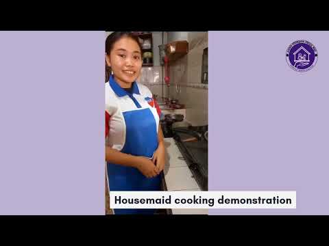 Housemaid cooking demonstration