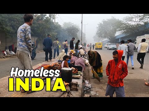 Struggles of India's Homeless in Winter 🇮🇳 20 Minute Silent Documentary Film | 4K HDR