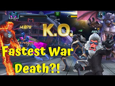 Fastest War Death?! Rank 3 Human Torch Debut! 4Loki vs ASR! - Marvel Contest of Champions