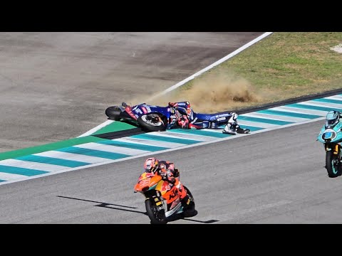 Moto2 Red Flag after 1st lap Joe Robert crash exit turn 15