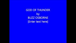 Buzz Osborne God Of Thunder