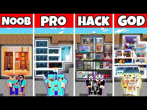 EPIC Underground House Build Battle - Noob VS Pro VS Hacker